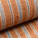 柿渋色と錆鼠色の縞本場結城紬