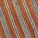 柿渋色と錆鼠色の縞本場結城紬