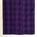 紫色グラデーションと黒の格子結城紬