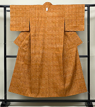 金茶色カラフル絣紬