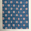 藍色に大きな花の型絵染着物