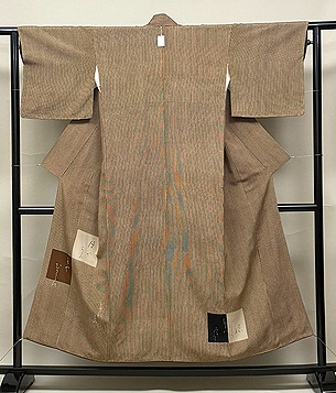 竹縞文様色紙文様付下