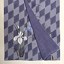 石畳に菖蒲の付下