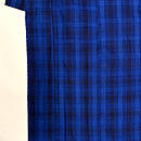 青地格子の本場結城紬