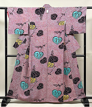 梅紋に葵の小紋袷