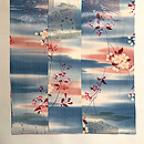 ぼかしに桜文様の小紋