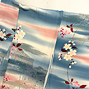 ぼかしに桜文様の小紋