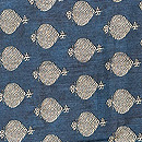 サリーから着物へ　紺色マンゴー柄のサリー