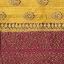 サリーから着物へ 辛子色菩提樹文のサリー