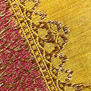 サリーから着物へ 辛子色菩提樹文のサリー