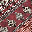 サリーから着物へ あずき色マンゴー柄のサリー