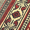 サリーから着物へ あずき色マンゴー柄のサリー