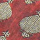 サリーから着物へ あずき色マンゴー柄のサリー