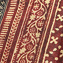 サリーから着物へ あずき色マンゴー柄のサリー