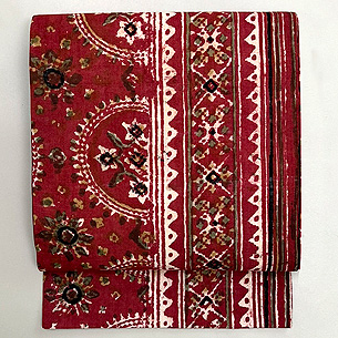 インド更紗 ドームに鋸歯文様の名古屋帯