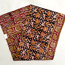 インド更紗 茶色唐草の名古屋帯　帯裏