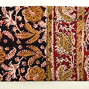 インド更紗 茶色唐草の名古屋帯　前柄