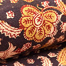 インド更紗 茶色唐草の名古屋帯　質感・風合