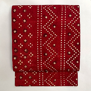 インド更紗 ドット柄の名古屋帯