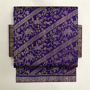 サリー崩し紫の名古屋帯