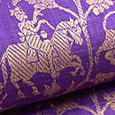 サリー崩し紫の名古屋帯　質感・風合