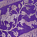 サリー崩し紫の名古屋帯　質感・風合