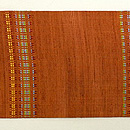 茜色花織の名古屋帯　前柄