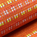 茜色花織の名古屋帯　質感・風合