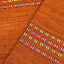 茜色花織の名古屋帯　質感・風合