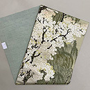 柳に桜文の織り名古屋帯 帯裏