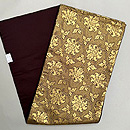 二重蔓中牡丹唐草金蘭袋帯 龍村晋作 帯裏