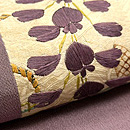 藤花切り嵌めの開き名古屋帯 質感・風合