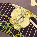 藤花切り嵌めの開き名古屋帯 質感・風合