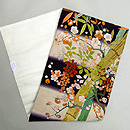 竹梅南天文様綴れに刺繍の名古屋帯 帯裏