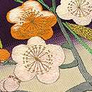 竹梅南天文様綴れに刺繍の名古屋帯 質感・風合