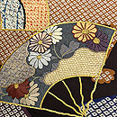 扇面に押し絵、刺繍文様の名古屋帯 質感・風合