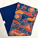 古紅型雲取り文様の名古屋帯 帯裏