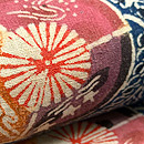 古紅型雲取り文様の名古屋帯 質感・風合