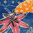 古紅型雲取り文様の名古屋帯 質感・風合