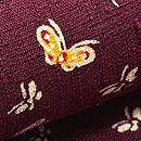 縦節紬小蝶文様の名古屋帯 浦野理一作 質感・風合