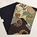 松川菱に鶴と松竹梅文様の織り名古屋帯　帯裏