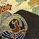 松川菱に鶴と松竹梅文様の織り名古屋帯　質感・風合