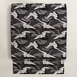 飛鶴文様の名古屋帯