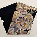 丸帯崩し雪輪に扇面の名古屋帯　帯裏