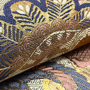 丸帯崩し雪輪に扇面の名古屋帯　質感・風合