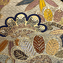 丸帯崩し雪輪に扇面の名古屋帯　質感・風合