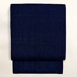 縦節紬微塵格子の名古屋帯