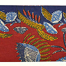 洋花文様バティックの名古屋帯 前柄