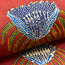 洋花文様バティックの名古屋帯 質感・風合