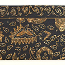 ジャワ更紗クルック黒の名古屋帯　前柄